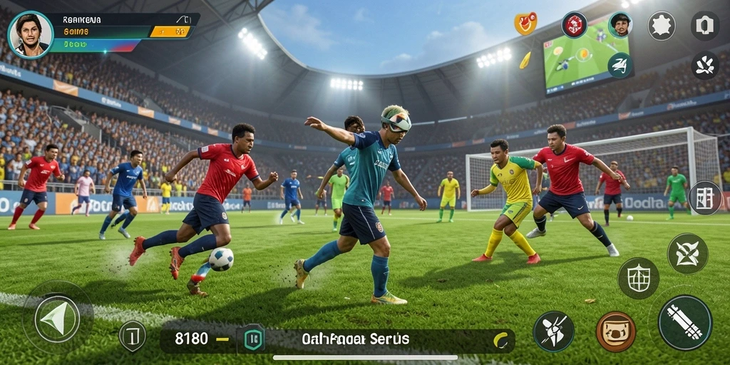 Tampilan gameplay 8180 yang mengesankan dengan karakter olahraga.