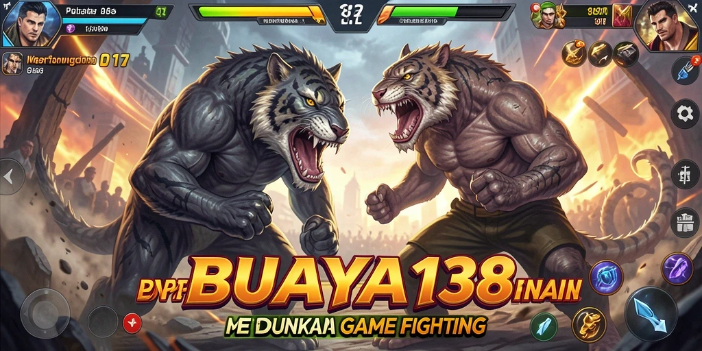 Tampilan gameplay BUAYA138 yang menakjubkan dengan aksi pertarungan.