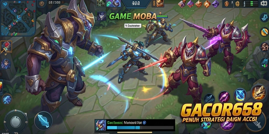 Tampilan gameplay seru GACOR668 dalam pertarungan tim.