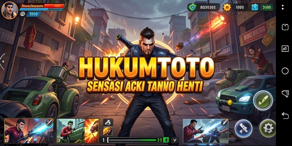 Screenshot gameplay HUKUMTOTO yang penuh aksi dan tantangan.