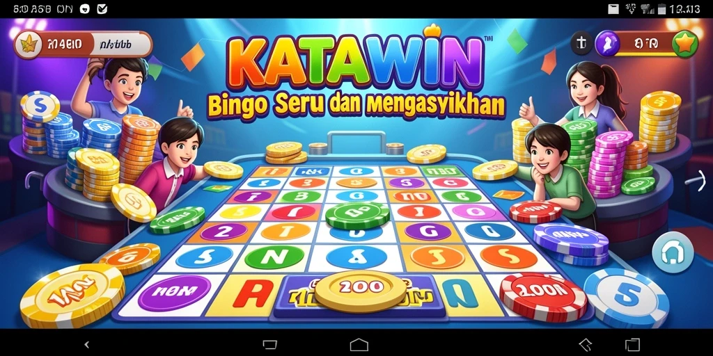 Gameplay seru dan menarik di KATAWIN dengan tampilan Bingo yang menawan.