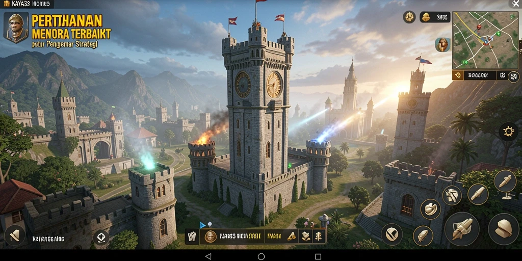 Tangkapan layar gameplay KAYA33 yang menampilkan aksi Tower Defense yang mendebarkan.
