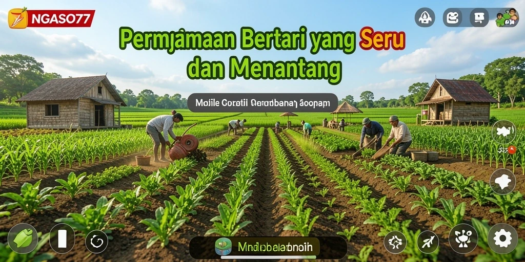 Gameplay seru dalam NGASO77 menunjukkan aktivitas bertani yang dinamis.