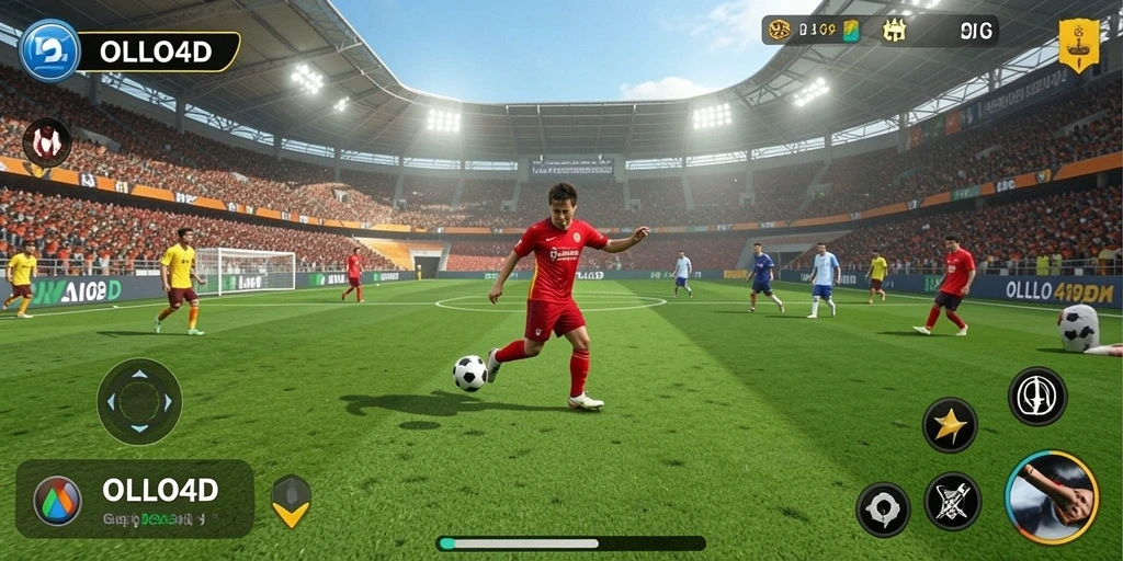 Tangkapan layar utama OLLO4D menampilkan momen seru permainan sepak bola.