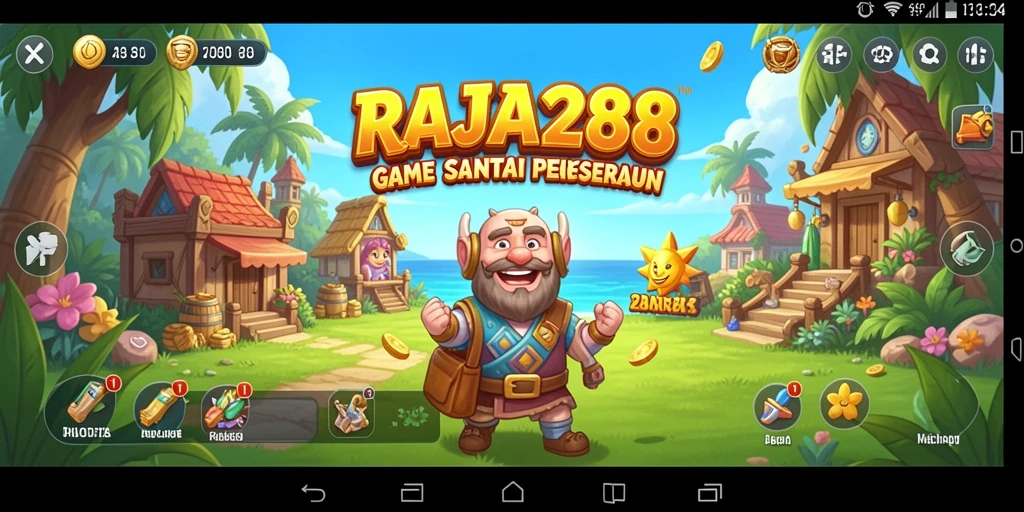 Tampilan gameplay RAJA288 yang cerah dan menggembirakan.