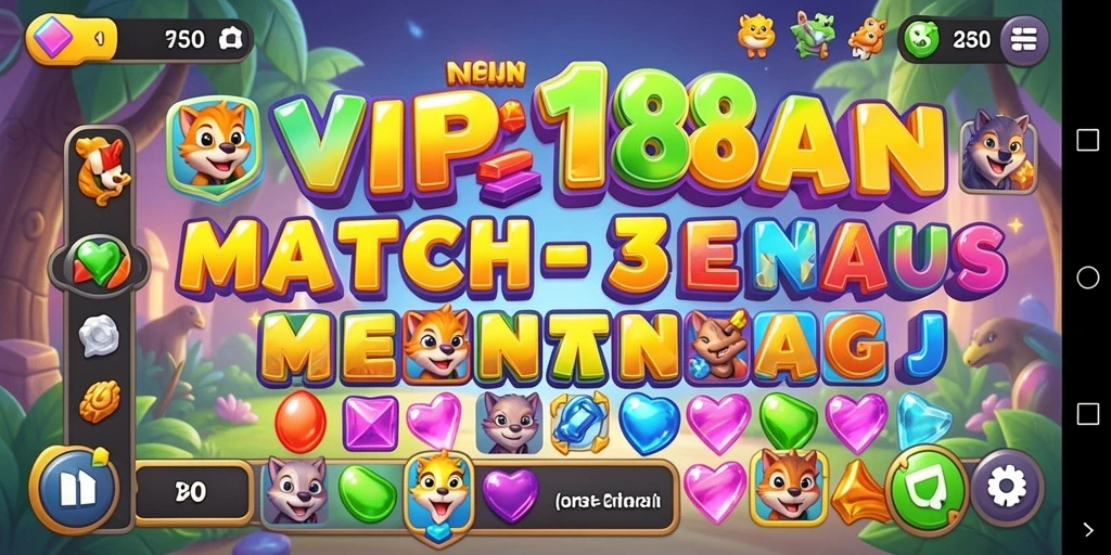 Tangkapan layar gameplay menarik dari game Match-3 VIP188.