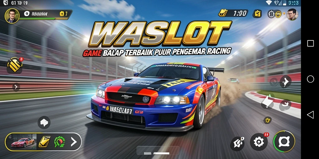 Tampilan gameplay Racing yang seru dan mendebarkan di WASLOT.