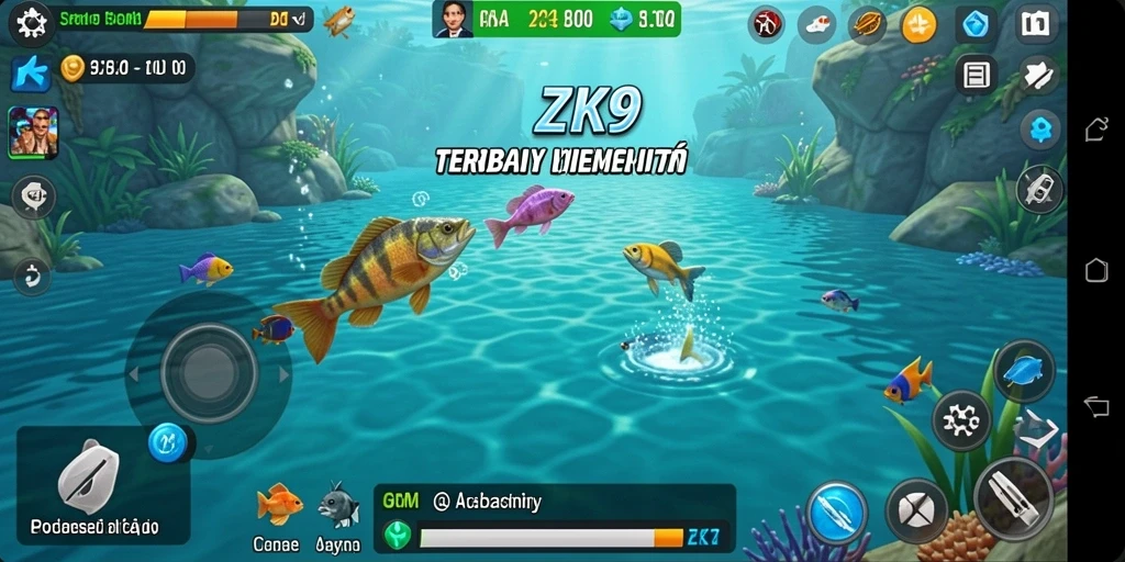 Tampilan permainan ZK9 menampilkan pengalaman memancing yang menakjubkan dan realistis.